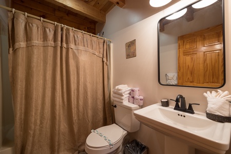 Bathroom at Eagle's Loft, a 2 bedroom cabin rental located in Pigeon Forge