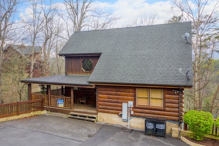 Parking pad and cabin at Absolutely Wonderful, a 2 bedroom cabin rental located in Pigeon Forge