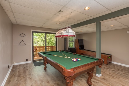 Pool table at Forever Country, a 3 bedroom cabin rental located in Pigeon Forge