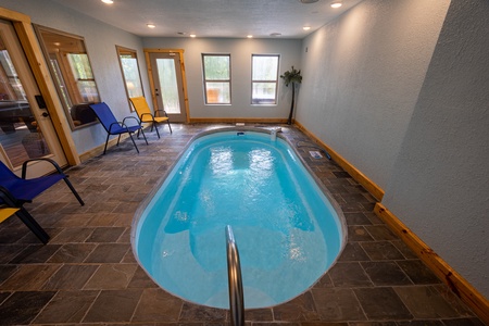 Indoor pool longways at Make A Splash, a 2 bedroom cabin rental located in gatlinburg