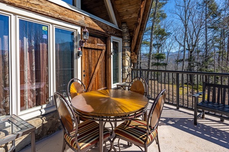 Patio table for 4 at Ever After, a 1 bedroom cabin rental located in Gatlinburg