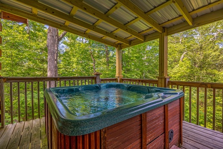 Hot tub at Cloud 9, a 1 bedroom cabin rental located in Pigeon Forge