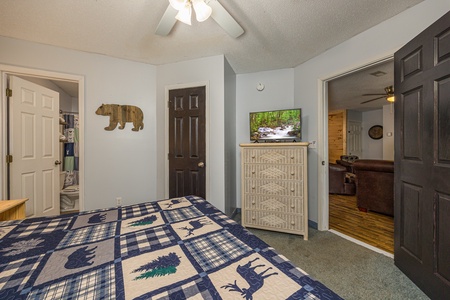 Bedroom With Flat Screen TV at Big Bear Ski Haus