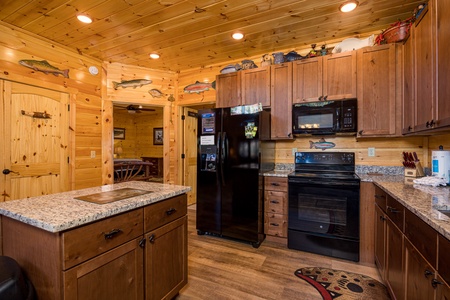 Kitchen With Island at Angler's Ridge