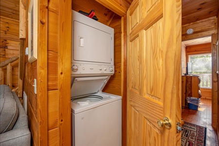 Washer and dryer set at American Dream, a 2 bedroom cabin rental located in Gatlinburg
