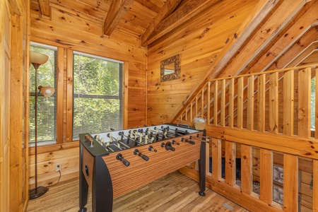 Foosball table at Walkin' To Gatlinburg, a 2 bedroom cabin rental located in Gatlinburg