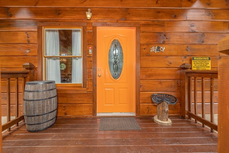 Front door at Wildlife Retreat, a 3 bedroom cabin rental located in Pigeon Forge