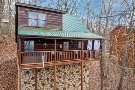 Back Deck at Honey Bear Haven, a 1 bedroom cabin rental located in Pigeon Forge