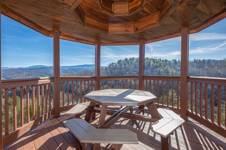 Dining gazebo at Mountain Mama, a 3 bedroom cabin rental located in Pigeon Forge