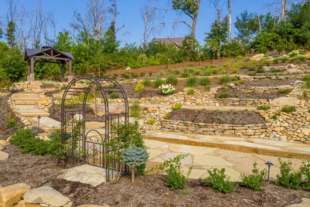 Landscaping at Mountain Celebration, a 4 bedroom cabin rental located in Gatlinburg