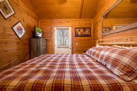 Bedroom amenities at Sunny Side Up, a 2 bedroom cabin rental located in Gatlinburg
