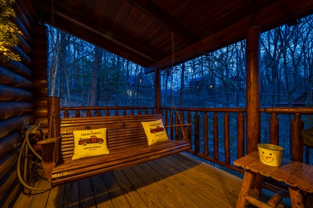 A Lover's Secret Porch Swing at Night