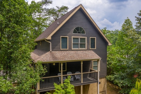 Rear exterior of at Amazing Memories, a 3 bedroom cabin rental located in Pigeon Forge