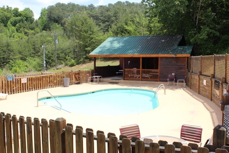 Resort pool access for guests at Southern Charm, a 2-bedroom cabin rental located in Pigeon Forge