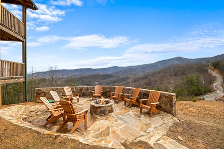 Firepit at Four Seasons Grand, a 5 bedroom cabin rental located in Pigeon Forge