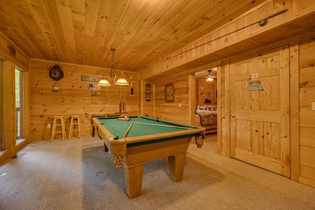 Pool table at Lazy Bear Lodge