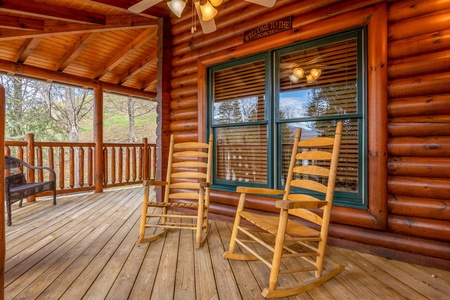 Rocking Chairs on Covered Deck at Poolhouse Lodge
