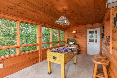Foosball table at Cabin in the Clouds, a 3-bedroom cabin rental located in Pigeon Forge