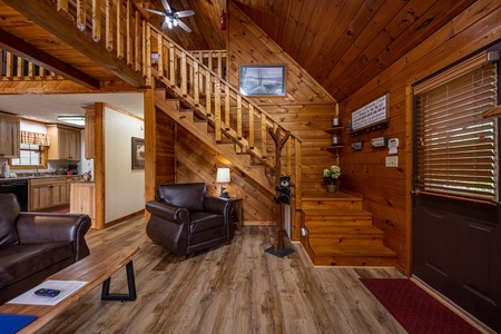 Stairs at Cabin On The Hill, a 1 bedroom cabin rental located in Pigeon Forge