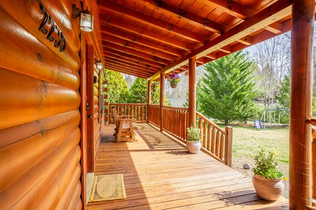Deck at 3 Crazy Cubs, a 5 bedroom cabin rental located in pigeon forge