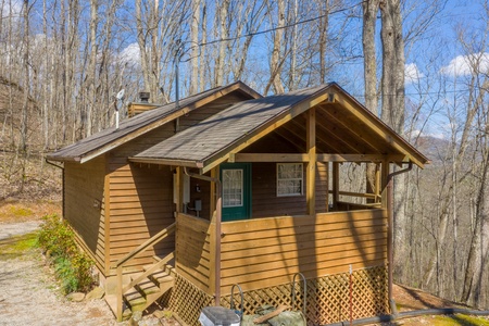 Cabin exterior at Hideaway, a 1 bedroom cabin rental located in Pigeon Forge