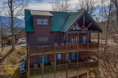 Rear exterior view at 5 Star View, a 3 bedroom cabin rental located in Gatlinburg