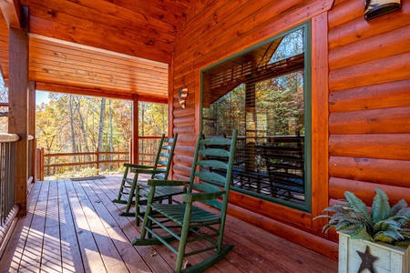 Rocking Chairs on Covered Deck at Angler's Ridge