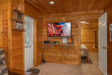 TV downstairs at Shiloh, a 3 bedroom cabin rental located in Gatlinburg