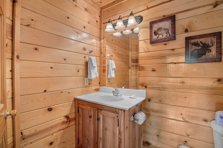 Bathroom Sink at Natural Wonder, a 4 bedroom cabin rental located in Gatlinburg
