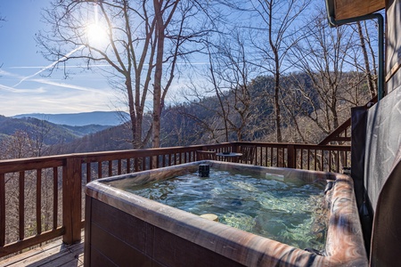 Hot Tub and Mountain View at Mountain Moonshine