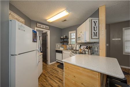 Kitchen With Island at Big Bear Ski Haus