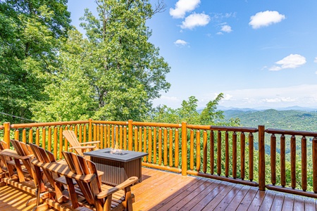 Firepit seating at Sky View, A 4 bedroom cabin rental in Pigeon Forge