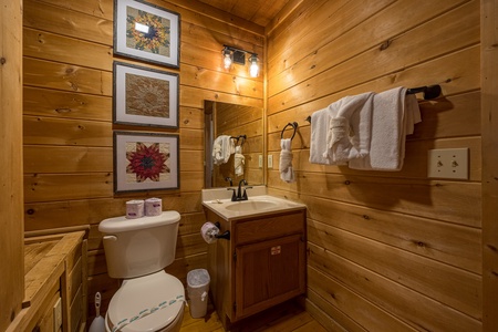 Bathroom sink at Sunny Side Up, a 2 bedroom cabin rental located in Gatlinburg
