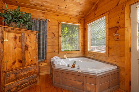 Loft jacuzzi at American Dream, a 2 bedroom cabin rental located in Gatlinburg