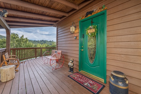 Front door at Bearing Views, a 3 bedroom cabin rental located in Pigeon Forge