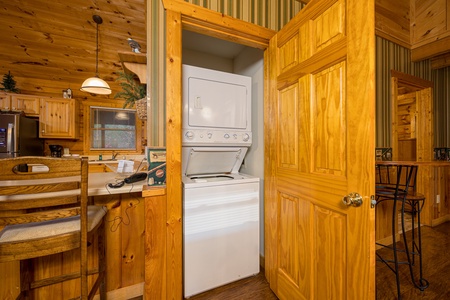 Washer and dryer at Eagle's Loft, a 2 bedroom cabin rental located in Pigeon Forge