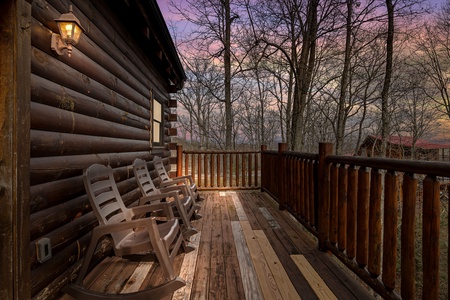 Deck rockers at Country Bear's Getaway, a 3-bedroom cabin rental located in Gatlinburg