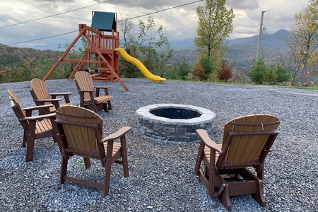 Firepit with Seating at The Best View Lodge, a 5 bedroom cabin rental located in gatlinburg
