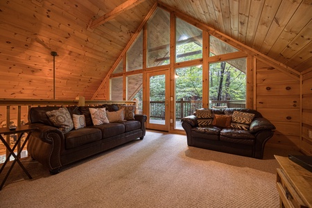 Loft seating at Lazy Bear Lodge