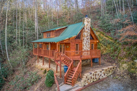 Exterior Front View of Moonshiner's Ridge, a 1 bedroom cabin rental located in pigeon forge