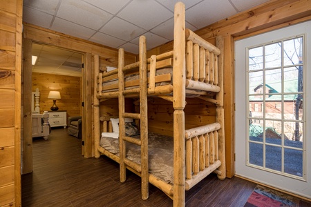 Bunk beds at Fox Ridge, a 3 bedroom cabin rental located in Pigeon Forge