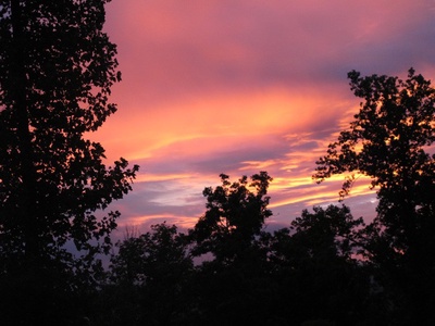 Sunset at Wild at Heart, a 1 bedroom cabin rental located in Gatlinburg