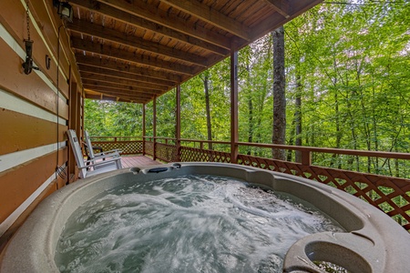 Hot tub at Copper Owl, a 2 bedroom cabin rental located in Pigeon Forge