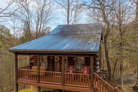 Front exterior view at Moonlight in the Boondocks, a 2 bedroom cabin rental located in Gatlinburg