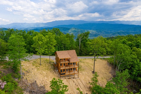Looking down at 4 States View, a 2 bedroom cabin rental located in Pigeon Forge
