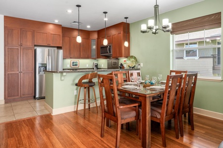 Dining area with seating for six