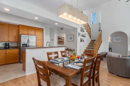 Dine just steps from the kitchen.