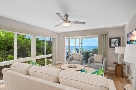 Living room with ocean views