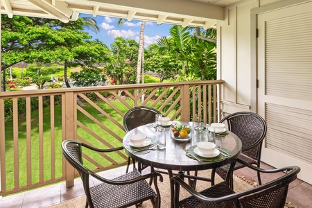 Lanai with table for four