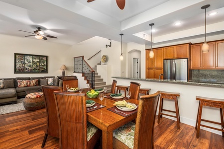 Dining area with seating for six